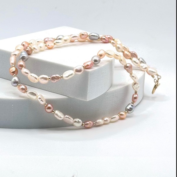 Genuine Natural Fashion Baroque Nugget Freshwater Pearl Necklace - Picture 2 of 9